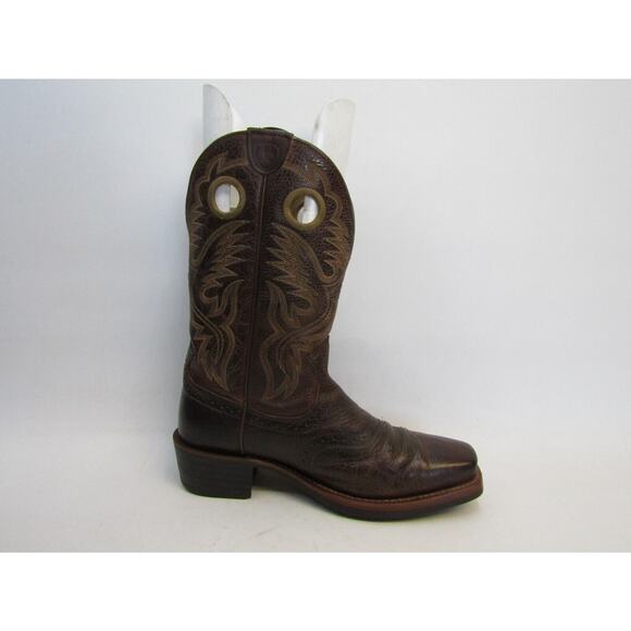 Ariat Mens Size 9 EE Brown Leather Buckaroo Stockman Cowboy Western Boots main image 9